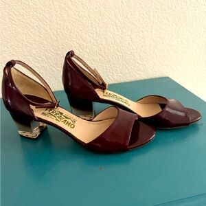Salvatore Ferragamo Burgundy Sandals Size 6 1/2.